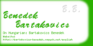 benedek bartakovics business card